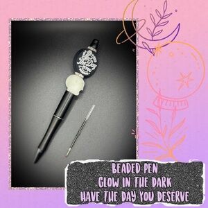 Glow In The Dark Have The Day You Deserve Silicone Beaded Pen With Ink Refill